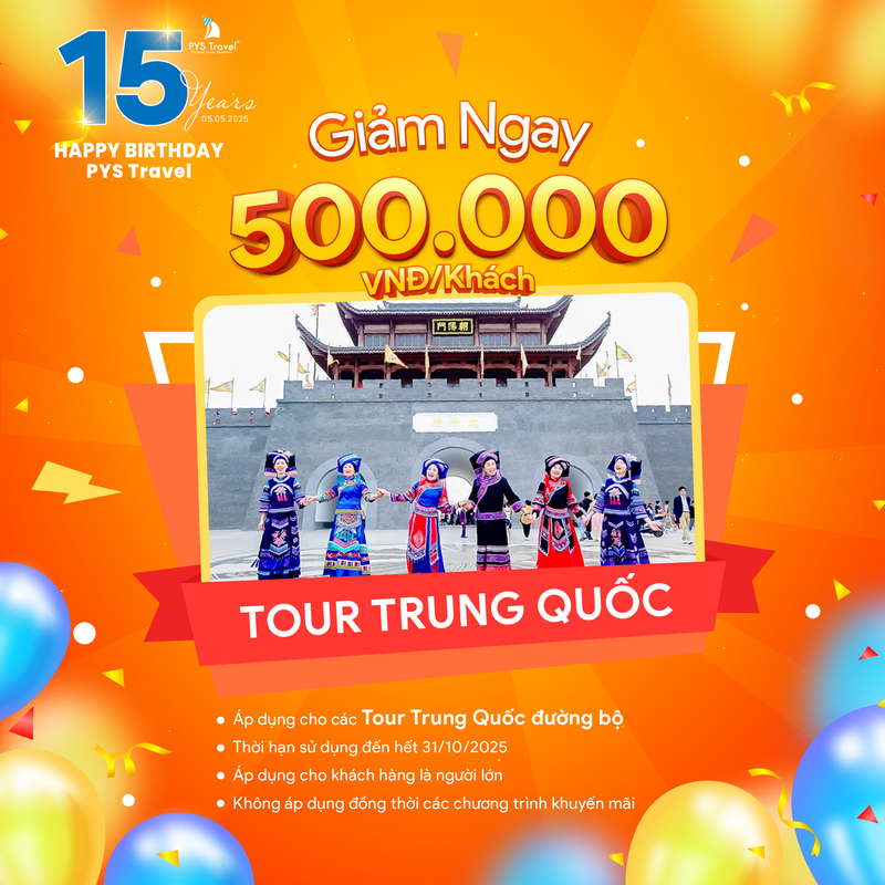 Tour giảm giá du lịch, PYS Travel 15 năm