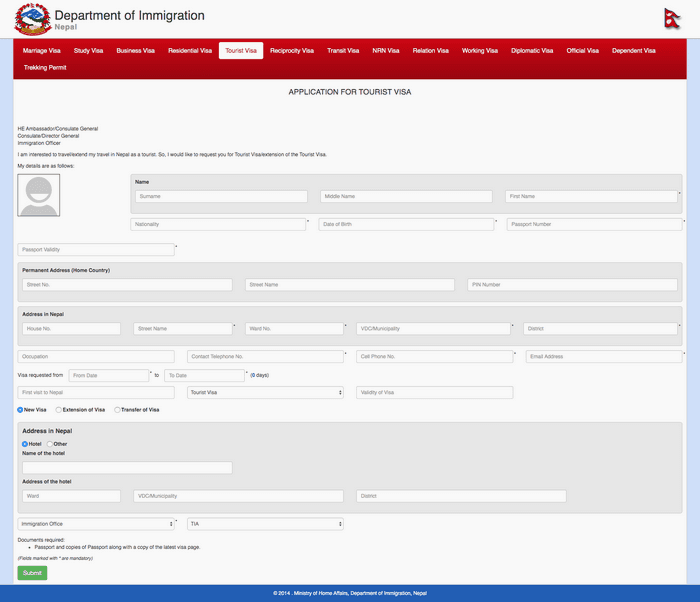 Website visa Nepal
